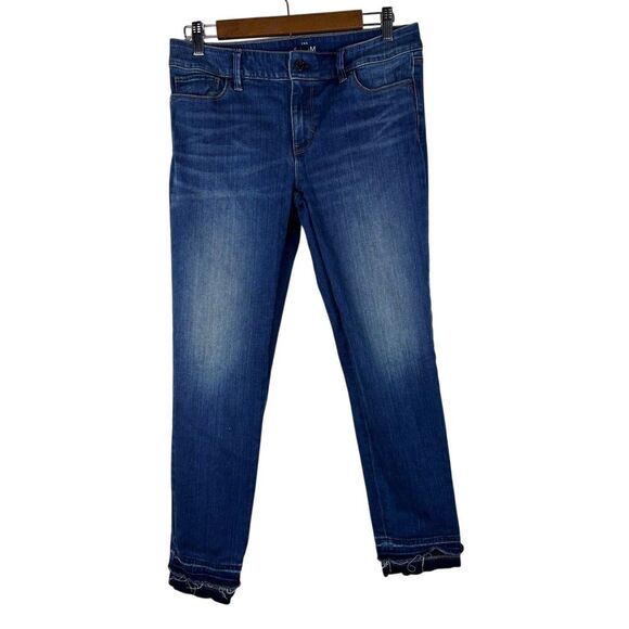 White House Black Market Denim - White House Black Market Women's Size 4 Slim Ankle Denim Jeans Raw Hem Sparkle